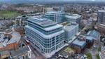Aerial view of Sunlight House and the wider Kingston Campus development in Kingston upon Thames.