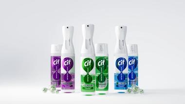 Cif Infinite Clean new sprays and reload packs showing the full range of fragrances