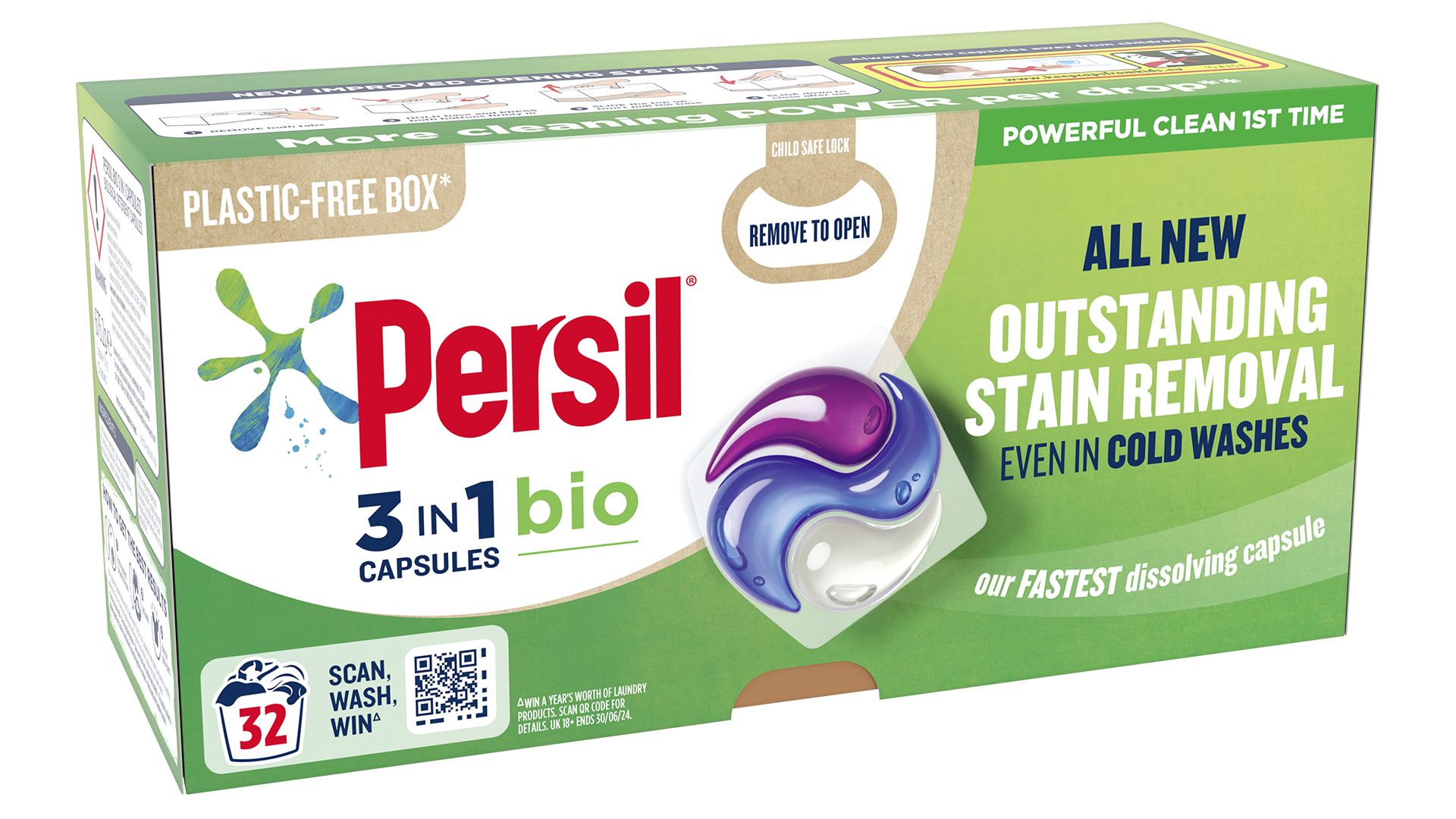 Persil cardboard pack with accessible QR code