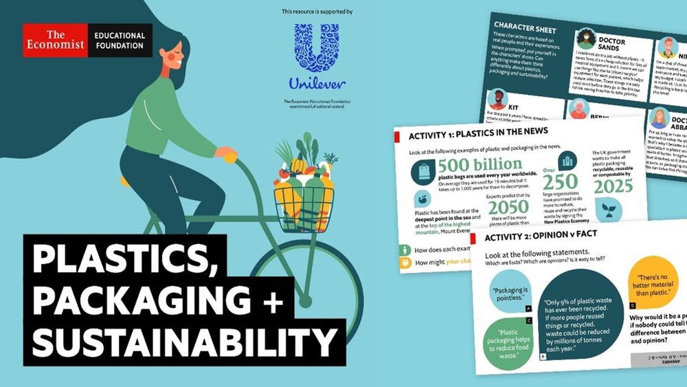  Image shows pages of Unilever’s Plastics, Packaging and Sustainability resource