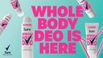 Sure Whole Body Deo Wild Rose on blue background.