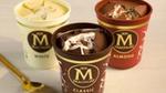 An image of three flavour magnum tubs- classic chocolate, almond and white chocolate.