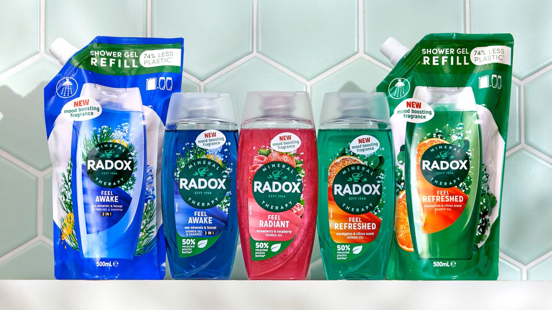 Radox shower gel range