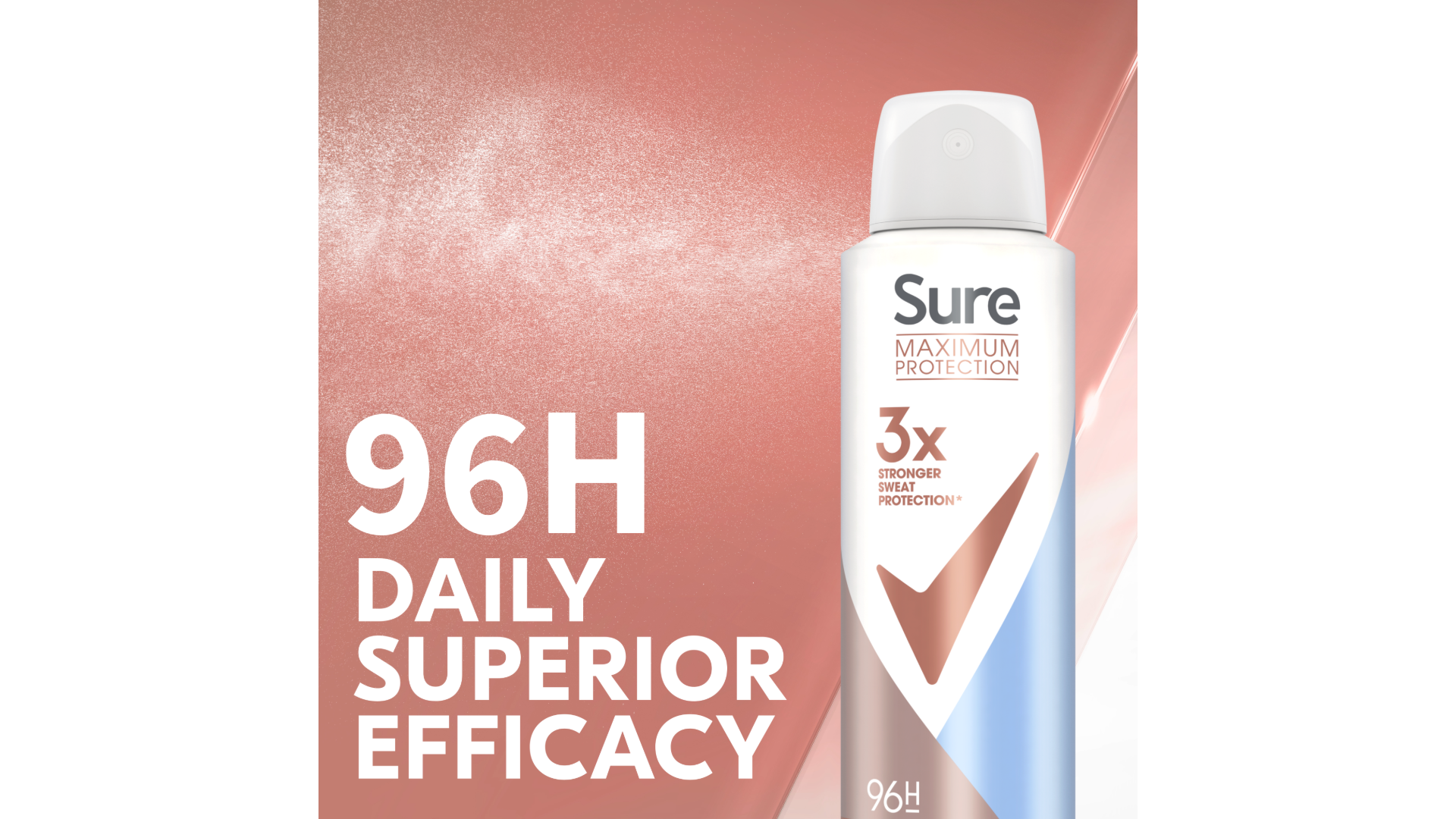 Sure deodorant can with 96H sweat protection text.