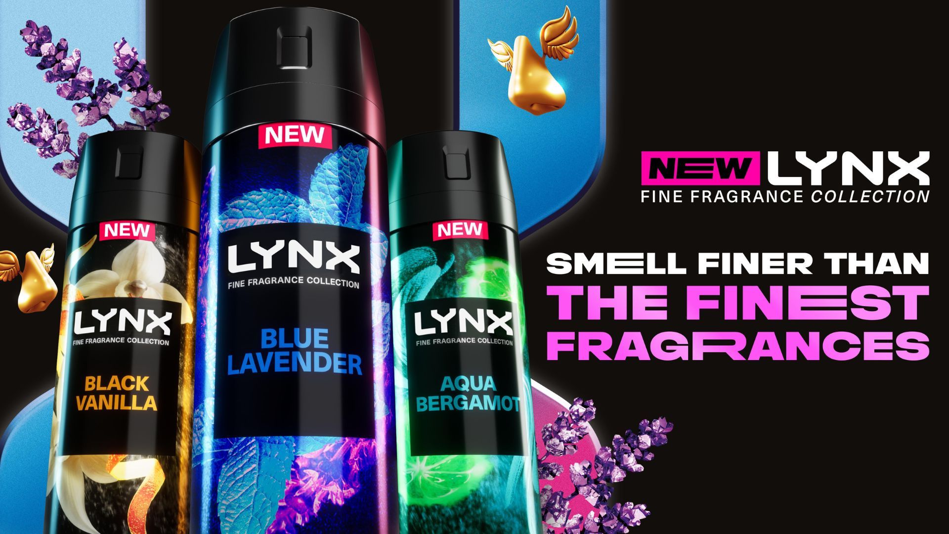 Three of the new lynx fragrances packaging