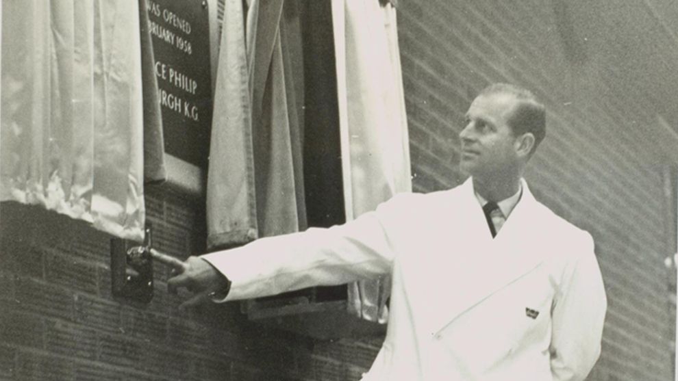 Image of His Royal Highness Prince Philip at Unilever's Wall's factory in 1958