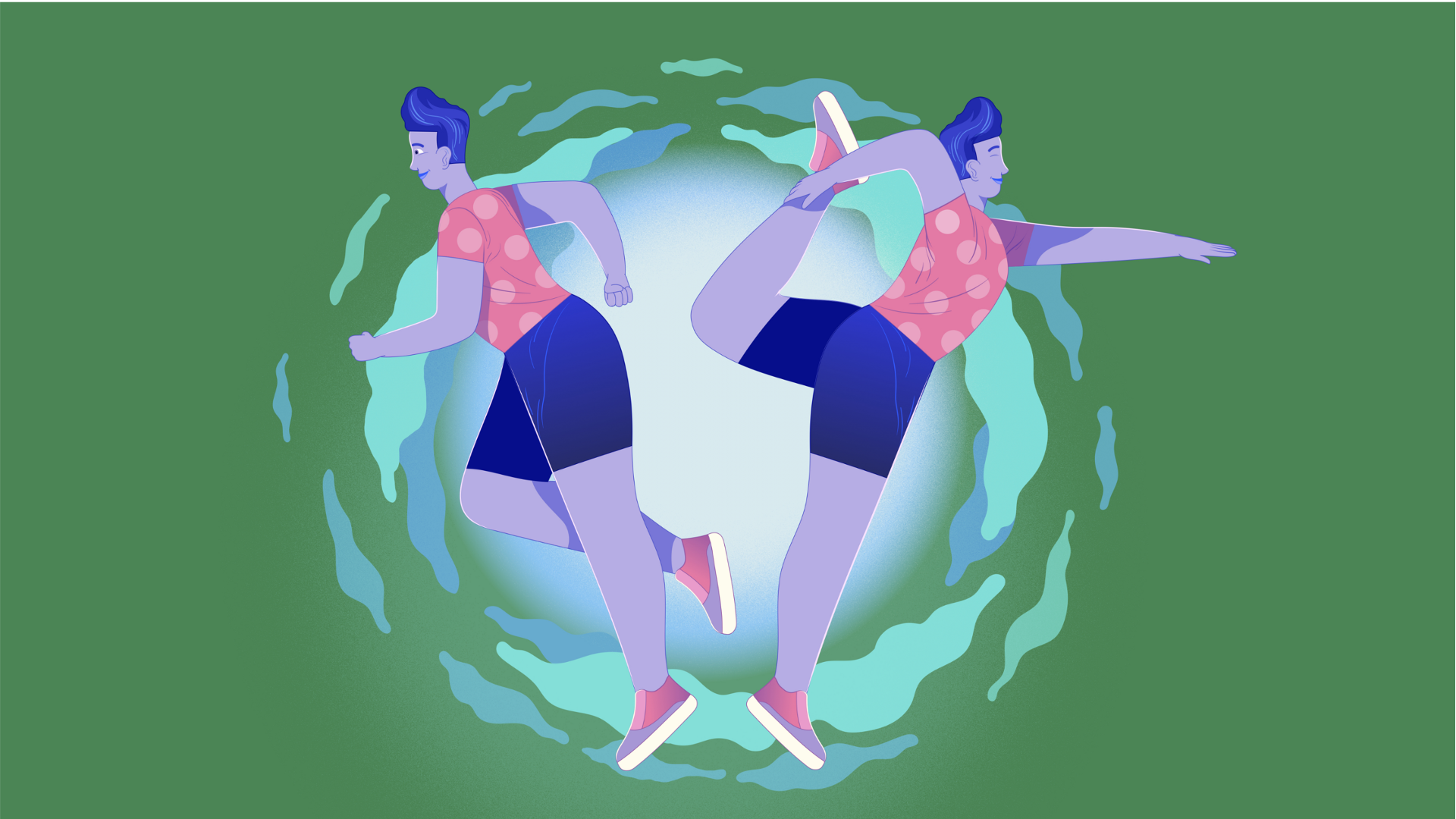 two people in excersise pose