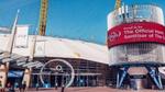 An image of the O2 arena with a digital display announcing Lifebuoy as the official hand sanitiser of the O2.